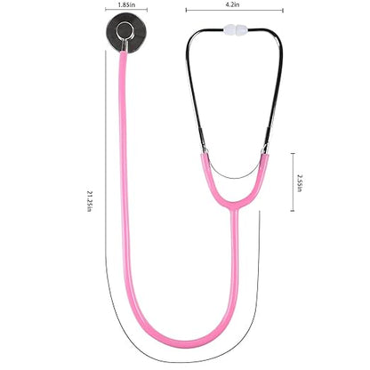 MorTime Dual Head Stethoscope, Real Working Stethoscope for Kids Cosplay, Educational Equipment, Pink (1 pc)