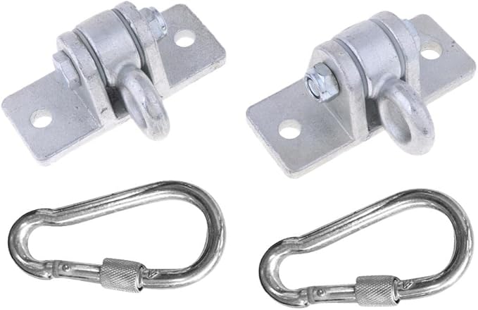 Heavy Duty Metal Hanger Set Swing Porch Hook Hardware - 11,000lbs Capacity - Easy Installation - Perfect for Playsets, Swings, Hammocks - Includes Carabiners - Silver