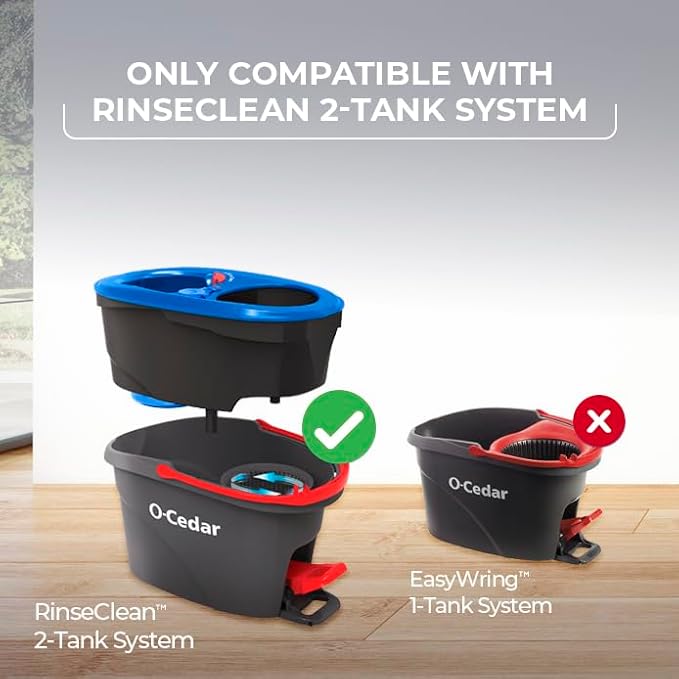 O-Cedar RinseClean Spin Mop Microfiber Refill, 1 CT (Pack of 2)