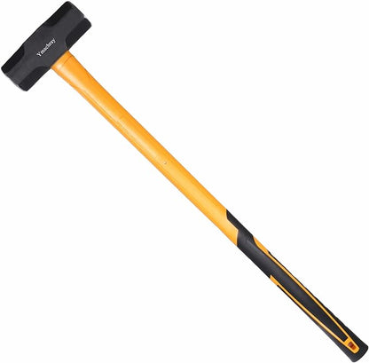 10 LB Sledge Hammer with Heavy Duty Construction, 35-Inch Fiberglass Handle, Overstrike Protection, Textured Grip