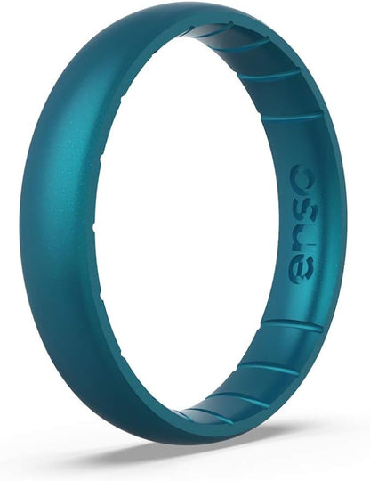 Enso Rings Thin Birthstone Silicone Ring – Unisex Wedding Engagement Band – Comfortable Breathable Band – 4.3mm Wide, 1.75mm Thick