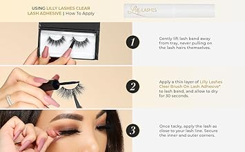 Lilly Lashes 3D Paris Faux Mink Strip Lashes, False Eyelashes Dramatic Look, Reusable False Lashes, Fake Lashes Pack, Lash Strips with Luxury Silk Like Fibers, No Lash Glue Included