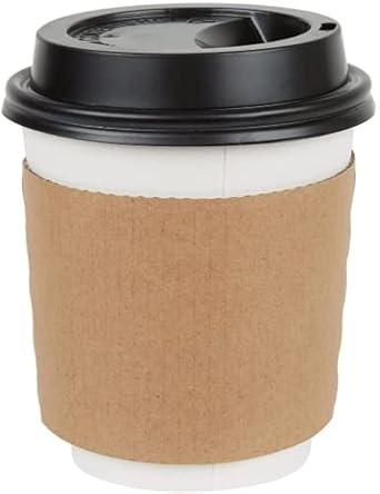 Perfect Stix Coffee Sleeves Fits, 10 oz. - 20 oz. Cups (Pack of 50), Natural Kraft. Insulated for Hot Cups