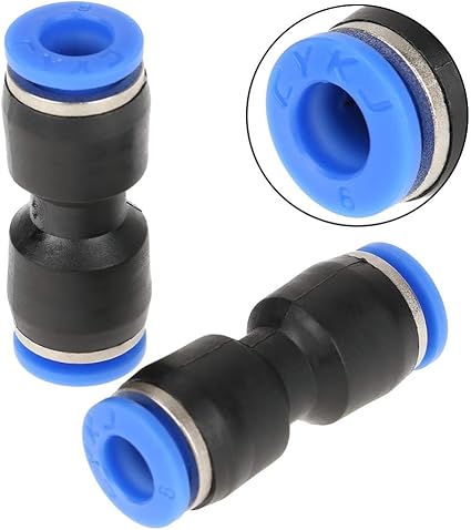 Davitu Electrical Equipments Supplies - 20pcs 6mm Tube OD 14'' Pneumatic Straight Push Connectors Air Line Fittings Pneumatic Tube Fittings