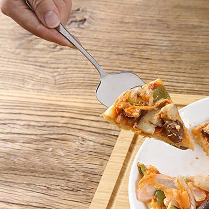 Stainless Steel Serrated Edge Cake Server Blade Cutter Shovel Kitchen Baking Pastry Spatulas Pie Pizza Server Cake Cutter (silver)