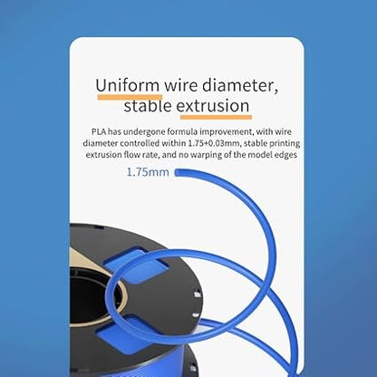 Jinccai 3D Printer Filament PLA+ Filament 1.75mm, Neatly Wound PLA Plus 3D Printing Filament, Dimensional Accuracy +/- 0.02 mm, Fit Most FDM 3D Printer, 1kg Spool (2.2lbs) Black
