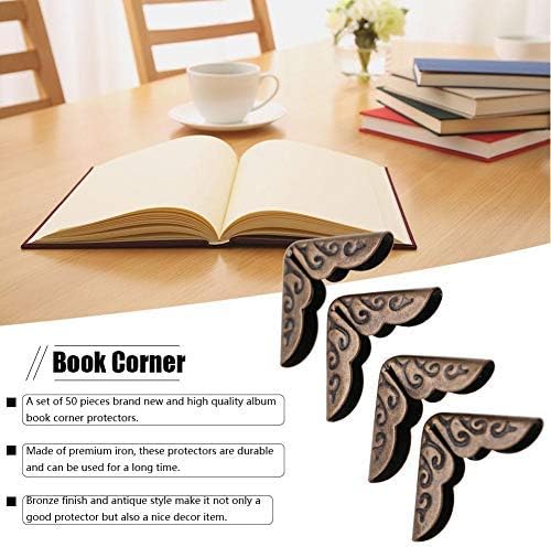 50pcs Scrapbooking Photo Mounting Corners Book Albums Menus Notebook Folder File Corner Protectors(C086 Bronze)