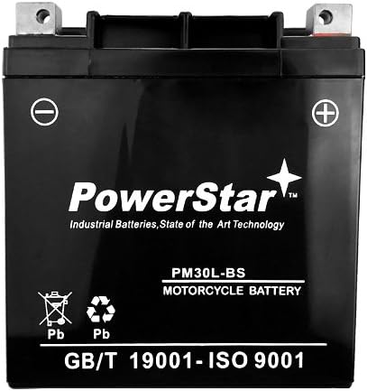 PowerStar PM30L-BS 12V 28AH Replaces CB30L-B, 30L-B, UB30L-B, M22H30, YB30L-B, YTX30L-BS Power Sports ATV Battery (Product similar to pictures)