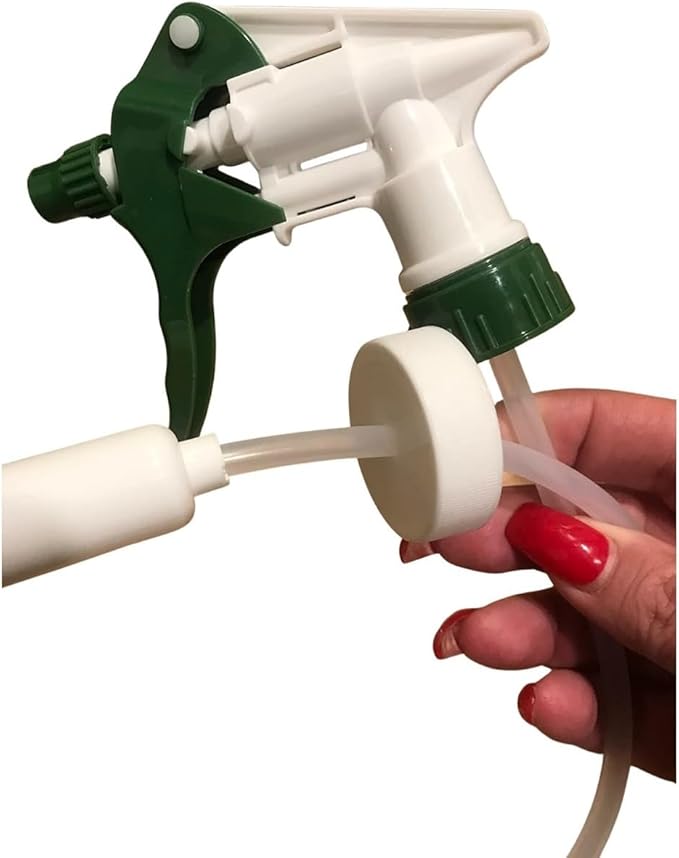 Heavy Duty Remote Extended Reach Trigger Sprayer with 36" Hose GreenWhite, Fits Large Containers and 1 Gallon Bottles with 38-400 Neck Size (Pack of 1)