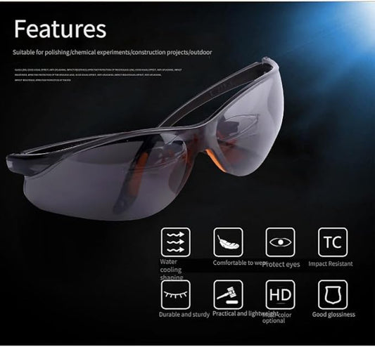 Welding Glasses, Scratch Resistant Wrap-Around Eyewear, Impact Resistant Polycarbonate Safety Glasses
