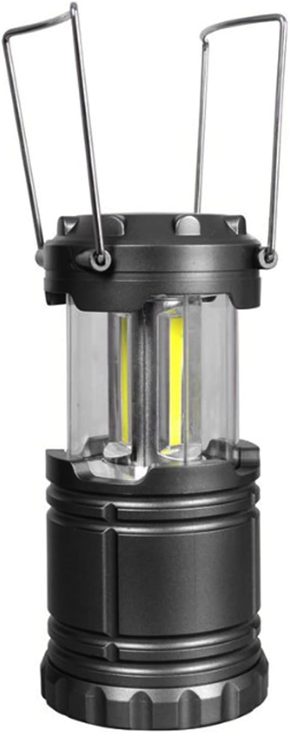 VINGVO Battery Powered Lights, Stainless Steel, Two Lighting Modes, Flashlights, Rechargeable Lamp, Camping Lantern, Emergency Light with Hanging Handle for Hiking, Camping, Fishing