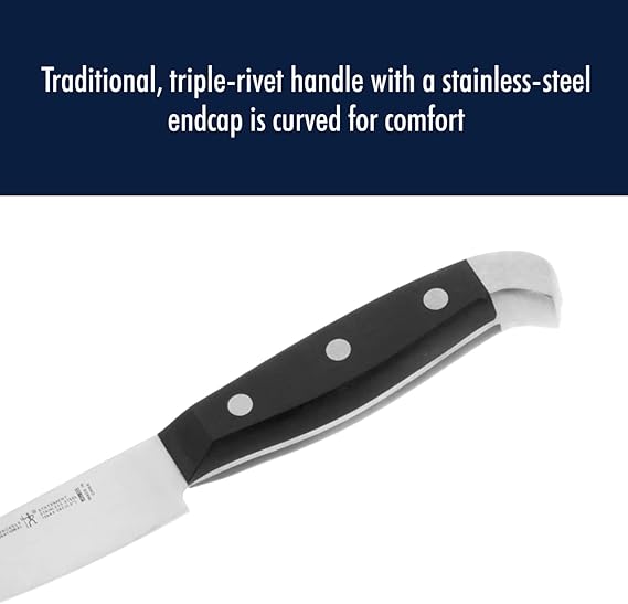 HENCKELS Statement Razor-Sharp 5-inch Serrated Utility Knife, Tomato Knife, German Engineered Informed by 100 Years of Mastery, BlackStainless Steel