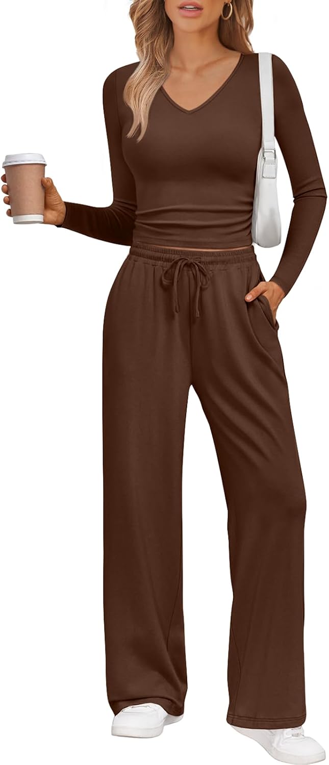 Trendy Queen 2 Piece Lounge Sets for Women Fall Outfits 2025 Fashion Two Piece Sweatsuits Business Casual Outfits Clothes
