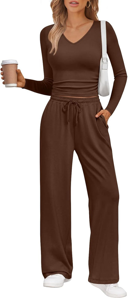Trendy Queen 2 Piece Lounge Sets for Women Fall Outfits 2025 Fashion Two Piece Sweatsuits Business Casual Outfits Clothes