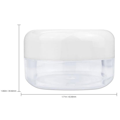 Beauticom 15 gram15ml Empty Clear Small Round Travel Container Jars with Lids for Make Up Powders, Eyeshadow Pigments, Lotions, Creams, Lip Balm, Lip Gloss, Samples (12 Pieces, White Lid)
