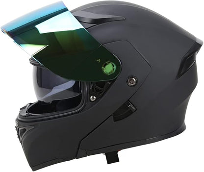 Adult Modular Motorcycle Full Face Helmet, DOT Approved Dual Visor Flip up Modular Motorcycle Helmet for Unisex Adult, Motorbike Street Bike ATV Helmet