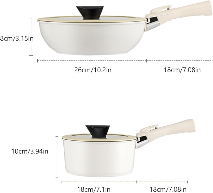 Pots And Pan Set With Detachable Handle, Non Stick Aluminum Pot Set Kitchen Set Removable Handle, Dishwasher Oven Safe