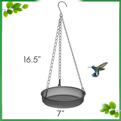 Hanging Bird Feeder, Birdfeeder Hanging for Garden Yard Outside Hanging Bird Feeder Tray - Metal Mesh Platform Feeders for Birds Outside Outdoors Hanging for Attracting Birds - Original