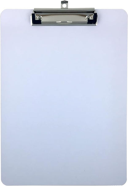 Clipboard Dry Erase Surface 9'' x 12.5'' Letter Size Low Profile Clip Whiteboard Single (Pack of 1)