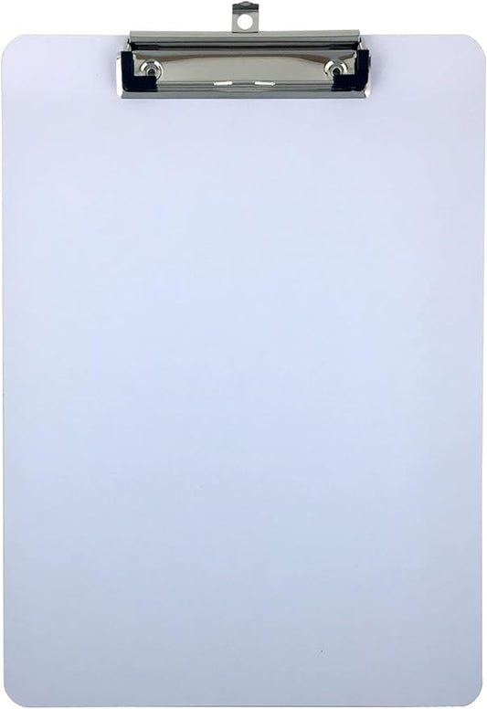 Clipboard Dry Erase Surface 9'' x 12.5'' Letter Size Low Profile Clip Whiteboard Single (Pack of 1)