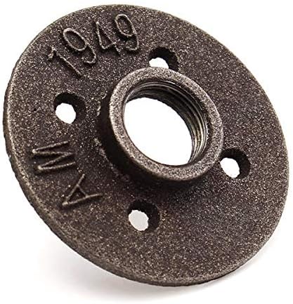 34 Inch Black Malleable Iron Floor Flange Fitting Pipe NPT Antique Wall Flange Seat