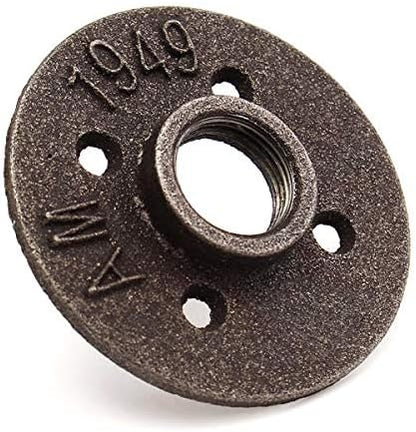 34 Inch Black Malleable Iron Floor Flange Fitting Pipe NPT Antique Wall Flange Seat