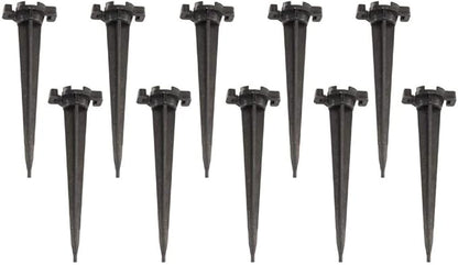 10 Pieces Christmas Light Stakes 4.5 Inch Plastic Light Stakes Yard Lawn Stakes Outdoor Light Spikes for Decorations Outdoor Garden Patio Path, Black