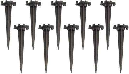10 Pieces Christmas Light Stakes 4.5 Inch Plastic Light Stakes Yard Lawn Stakes Outdoor Light Spikes for Decorations Outdoor Garden Patio Path, Black
