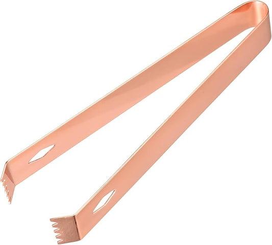HARFINGTON Stainless Steel Ice Tong, 6.3" x 0.8" Mini Serving Tongs Sugar Tongs for Ice Bucket Cube Sugar Cube Bar Coffee Bar Kitchen, Rose Gold