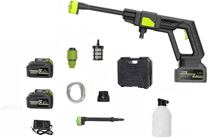 1200PSI Cordless Pressure Washer Pro with 2 Batteries, Portable Pressure Washer Cordless, Rechargeable Battery Powered Pressure Washer, Handheld Power Cleaner for Car Garden(Black,48hv)