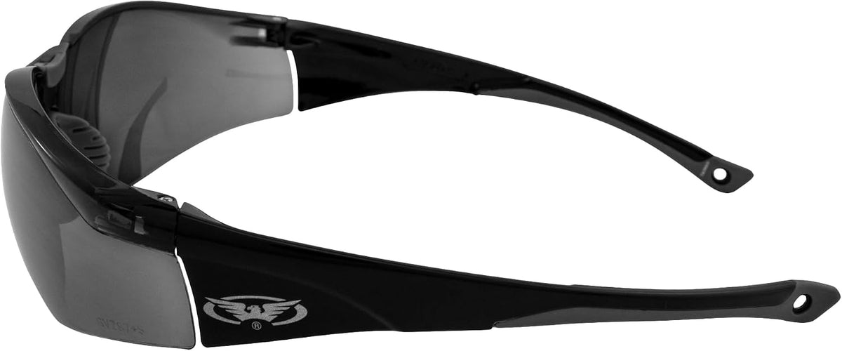 Global Vision Cruisin Safety Glasses Black Frame & Flash Mirror Lens Purple Frame & Lens