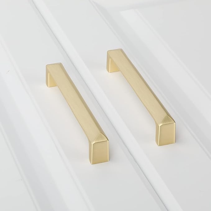 Haidms 2 Pack Gold Cabinet Pulls Kitchen Cabinet Handles Gold Drawer Pulls, Brushed Gold Drawer Handles for Cabinet Kitchen Drawer Pulls 5 inch Hole Centers