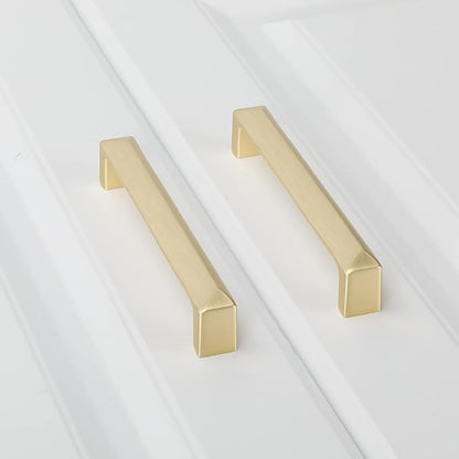 Haidms 2 Pack Gold Cabinet Pulls Kitchen Cabinet Handles Gold Drawer Pulls, Brushed Gold Drawer Handles for Cabinet Kitchen Drawer Pulls 5 inch Hole Centers