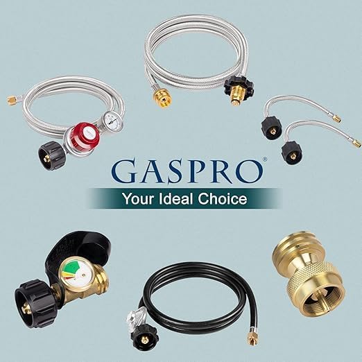 GASPRO 710-003 Natural Gas Pressure Regulator, 1/2 PSIG Inlet Pressure & 4" W.C. Outlet Pressure, for Grill, Fire Pit, Stove and More, 1/2" Male Flare x 3/8" Female Flare Adapter Included