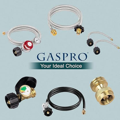 GASPRO 710-003 Natural Gas Pressure Regulator, 1/2 PSIG Inlet Pressure & 4" W.C. Outlet Pressure, for Grill, Fire Pit, Stove and More, 1/2" Male Flare x 3/8" Female Flare Adapter Included