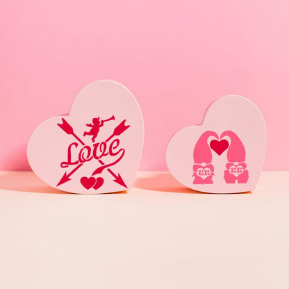 56 Pieces Valentine Stencils for Painting on Wood, Reusable Heart Love Valentines Stencil Templates for Happy Valentine Ornaments Envelopes DIY Crafts Supplies