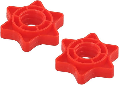 Pack Of 2 Dumbbell Collars Hex Nut Anti-Slip Collars Weight Check Nut Barbell Bar Clips For 1 Inch Standard Weight Lifting Barbells(Red)