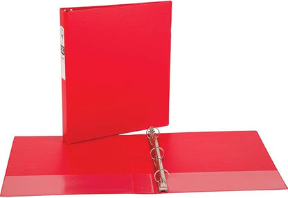 (6 Pack Value Bundle) AVE03310 Economy Round Ring Reference Binder, 1" Capacity, Red