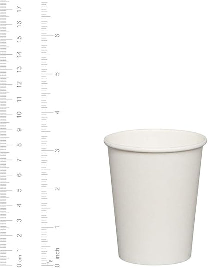 GUSTO 8 oz.- 100 Pack Paper Hot Cups, Coffee Cups - White (formerly Comfy Package)
