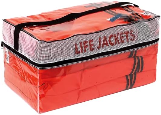 ZUP 4-Pack AK1 Life Jackets USCG Approved Type II High Visibility Orange Vests for Water Sports, Wakeboarding, Waterskiing, Tubing, Surfing  Boatingwith Storage Bag