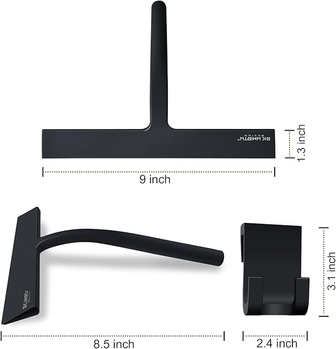 RICHMIRTH Silicone Rubber Blade Shower Squeegee 9" in Width Window  Car Squeegee for Shower, Glass, Window