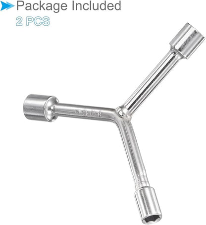 Y-Shaped 3 Way Socket Wrench,  8mm 10mm 12mm 3-inch Length  CR-V Y-Type Hex Spanner Repair Tools - (Applications: for Bicycle Maintenance and Repairing), 2-Pieces