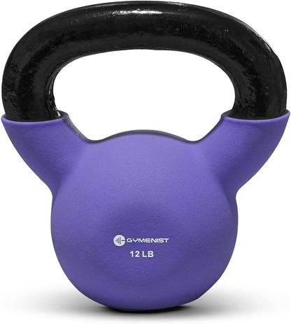 GYMENIST Neoprene Coated Cast Iron Kettlebell