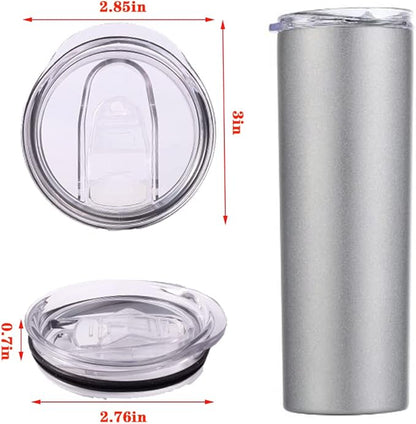 20oz Skinny Tumbler Replacement Lids 3 Pack,2.75in Cup Mouth Compatible with YETI Rambler and More Tumbler Cups,Spill Proof Splash Resistant Silicone Sliding Covers.
