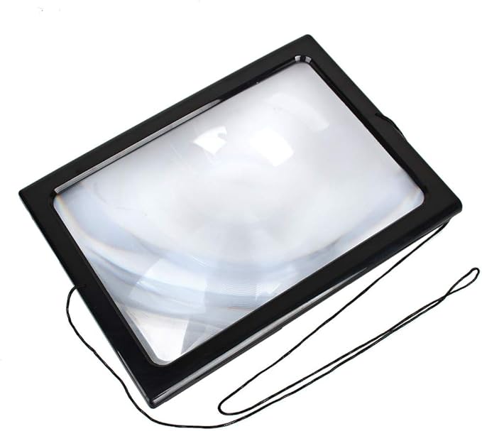 Magnifier with Light LED, Large A4 Page Hands 3X Magnifying Glass Magnifier for Reading