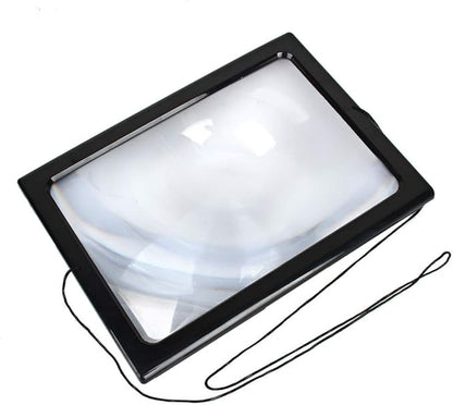 Magnifier with Light LED, Large A4 Page Hands 3X Magnifying Glass Magnifier for Reading