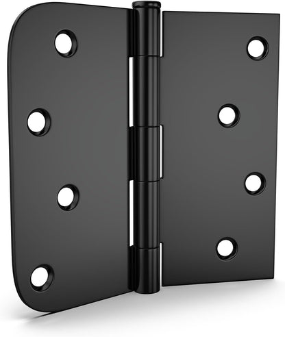goldenwarm 3 Pack 4in Black Door Hinges Interior Door Hinges Black Matte 4 x 4 Inch with Square & Round Corners, Iron Material