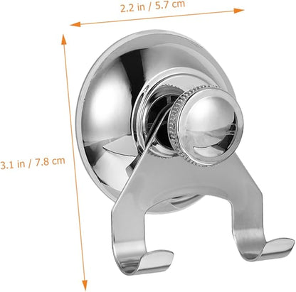 Stainless Steel Suction Cup Hook for Shower and Kitchen Strong Suction Hooks for Hanging Coats Towels and Accessories No Trace Design for Bathroom and Home Use