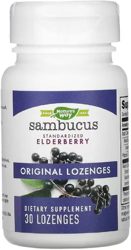 Nature's Way, Original Sambucus, Standardized Elderberry Lozenges, 30 Lozenges. Pack of 1