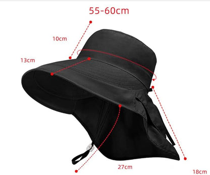 Sister Amy Unisex Wide Brim Sun Hat with Neck Flap  UPF UV Protection Breathable Fishing Safari Hat Summer Outdoor Beach